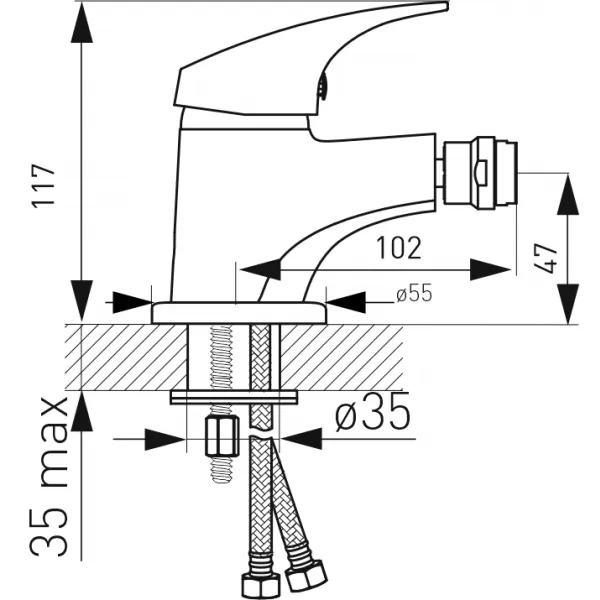 Stojánková bidetová baterie ONE chrom Novaservis BFO6