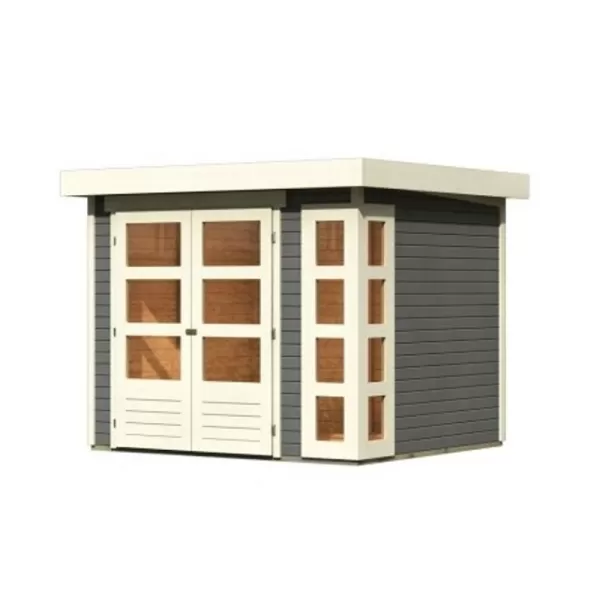 Dřevěný domek KARIBU KERKO 3 (82927) šedý LG2949