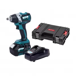 Aku rázový utahovák na 1/2" hlavice bezuhlíkový 18 V + baterie 5.0 Ah + nabíječka 3.5 A + box Xtline XT102830-1B5B