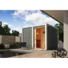 Finská sauna KARIBU CUBEN (81132) terragrau s předsíní LG1933