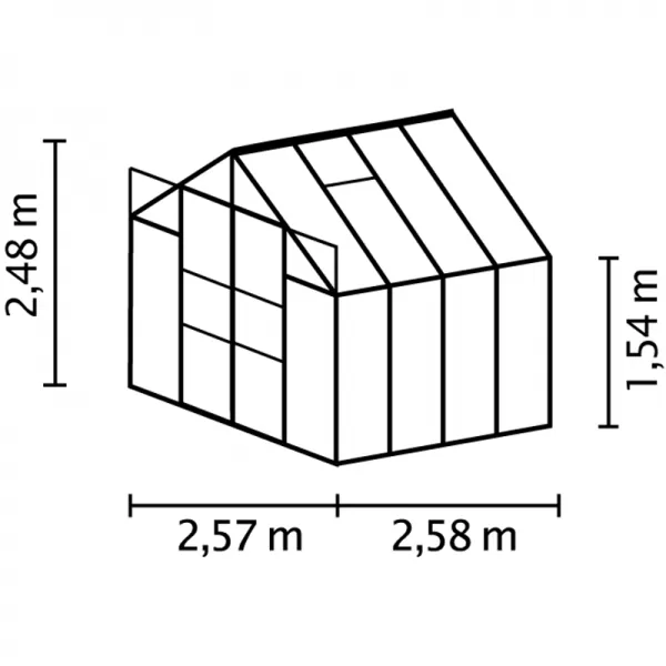 Skleník VITAVIA URANUS 6700 čiré sklo 3 mm zelený LG1040