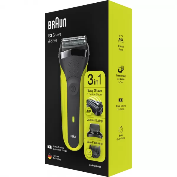 Holící strojek pánský Braun Series 3 300 BT Green