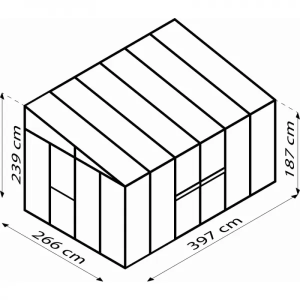 Skleník VITAVIA ATHENA 10200 sklo 3 mm + PC 10 mm černý LG3837