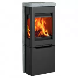 Krbová kamna černý lak mastek a boční prosklení JOTUL F 165 S BP