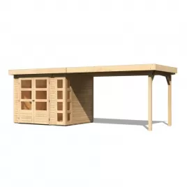 Dřevěný domek KARIBU KERKO 3 + přístavek 280 cm (82936) natur LG2958