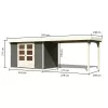 Dřevěný domek KARIBU ASKOLA 4 + přístavek 280 cm (92073) šedý LG1771