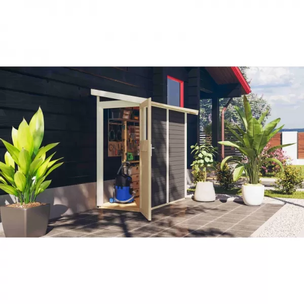 Dřevěný domek KARIBU GÖRLITZ (38747) šedý LG3071