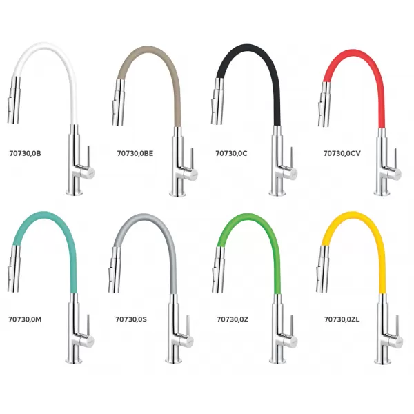 Dřezová stojánková baterie s černým ramenem a sprškou Novaservis 70730,0C