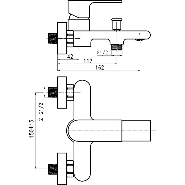 Vanová baterie bez příslušenství 150 mm Nobless Trend chrom Novaservis 41020/1,0