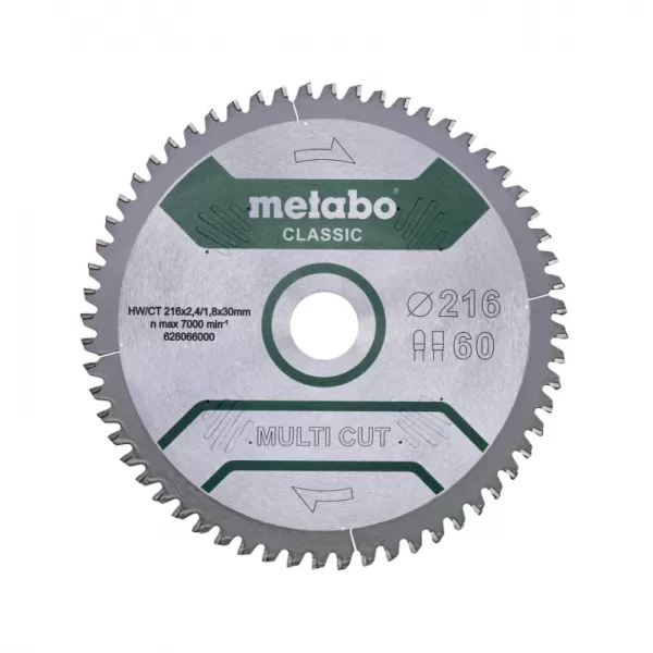 Pilový kotouč multi cut - classic 216x30/60 zubů Metabo 628066000