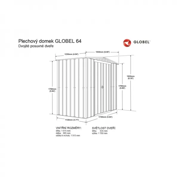 Domek GLOBEL 64 ANTRACIT LG2529