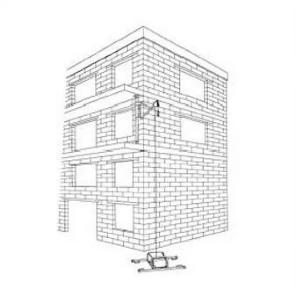 Kladka s koncovým spínačem včetně úchytů na lešení CAMAC