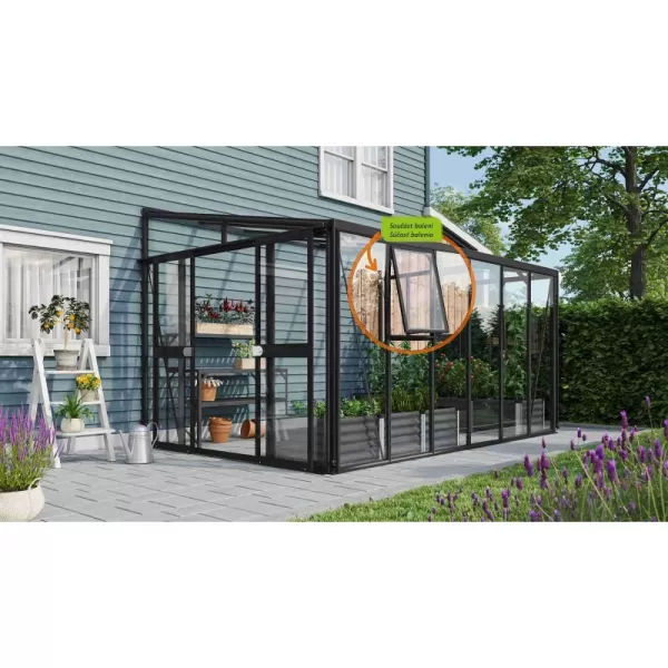 Skleník VITAVIA ATHENA 10200 sklo 3 mm + PC 10 mm černý LG3837