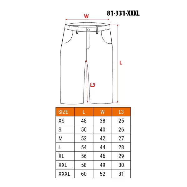 Kraťasy pracovní SLIM vel. XXXL NEO tools 81-331-XXXL