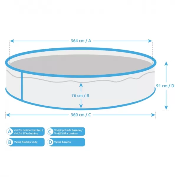 Bazén Orlando 3,66x0,91m + skimmer bílý Marimex 10340216