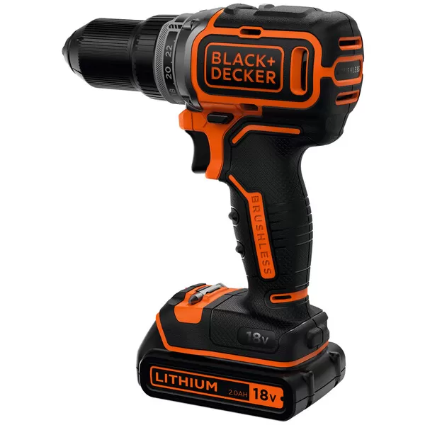 Aku vrtačka bezuhlíková 18V 2x2,0Ah v kufru Black&Decker BL186K1B2