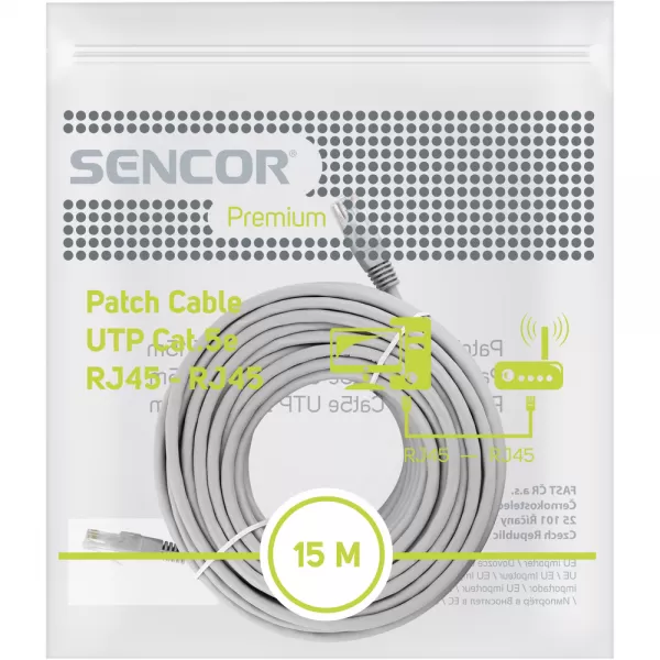 Patch kabel SCO 560-150 CAT5e UTP 2xRJ45 15m SENCOR 45010205