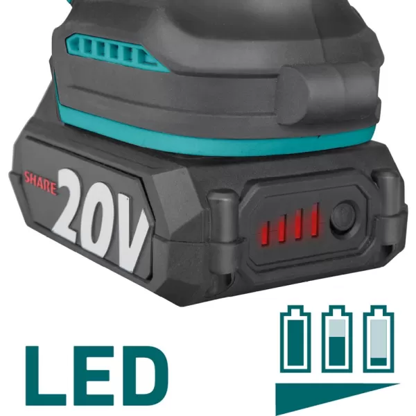 Aku pila řetězová jednoruční 20V/bez aku SHARE20V, BRUSHLESS Extol Industrial 8791923