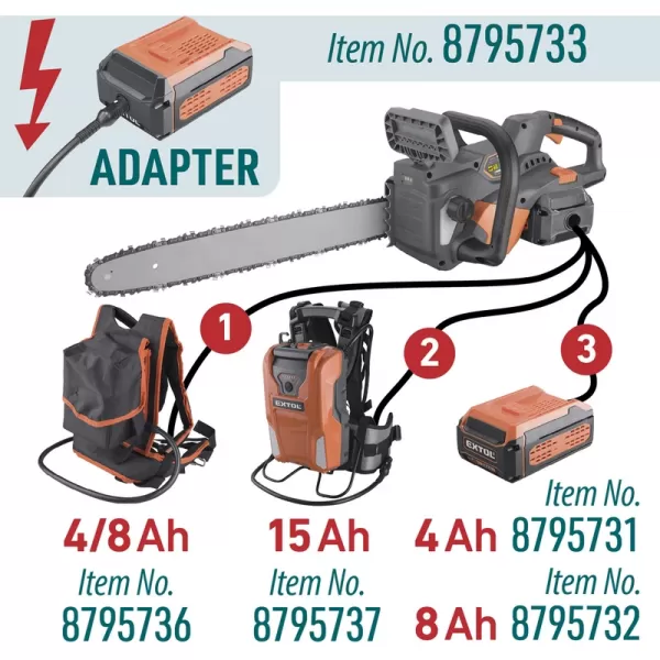 Aku řetězová pila 60V bez aku Extol Industrial 51cm, BRUSHLESS