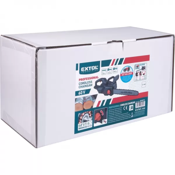 Aku řetězová pila 60V bez aku Extol Industrial 51cm, BRUSHLESS