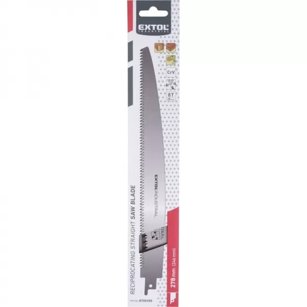 Plátek na dřevo rovný do pily ocasky, 278x27x1,2mm (d/š/tl), CrV Extol Industrial 8706105