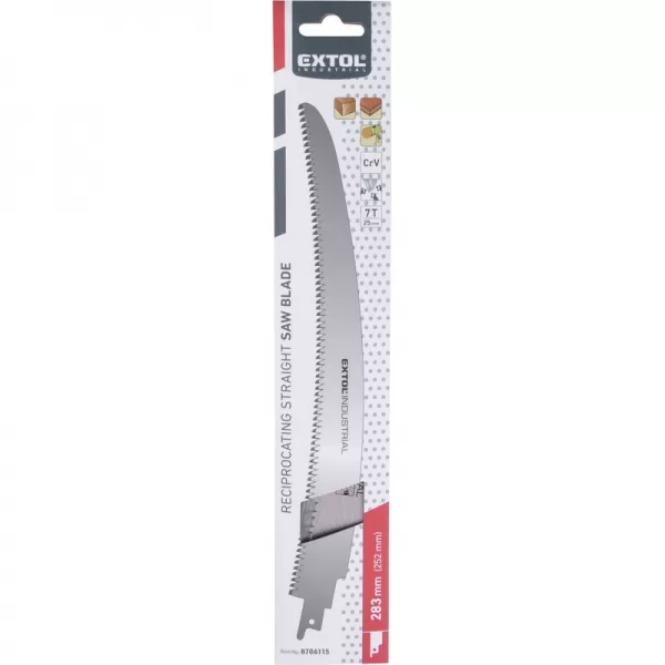 Plátek na dřevo oblý do pily ocasky, 283x30x1,2mm (d/š/tl), CrV Extol Industrial 8706115