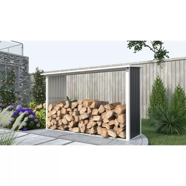 Přístřešek na dřevo G21 WOH 335 - 242 x 89 cm, antracitový 63900515