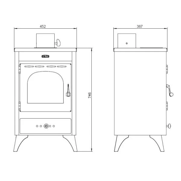 Krbová kamna Prity K1 RETRO černá
