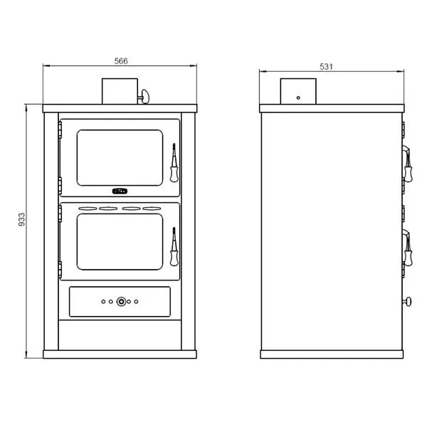 Krbová kamna s troubou Prity FG černá
