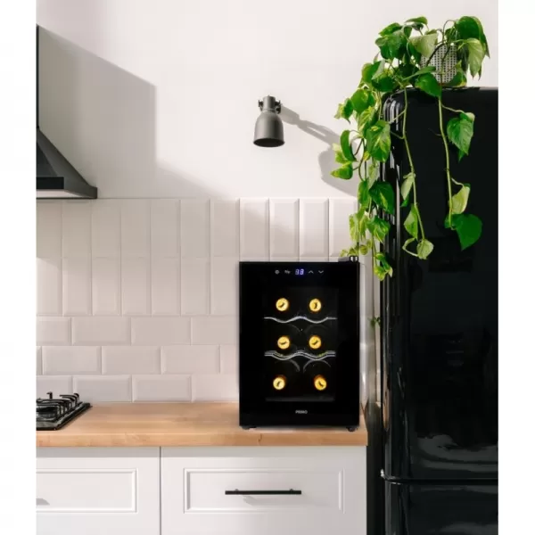 Domácí vinotéka na 6 lahví černá PRIMO PR168WK