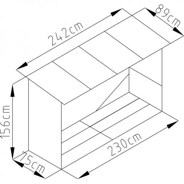 Přístřešek na dřevo G21 WOH 335 - 242 x 89 cm, antracitový 63900515