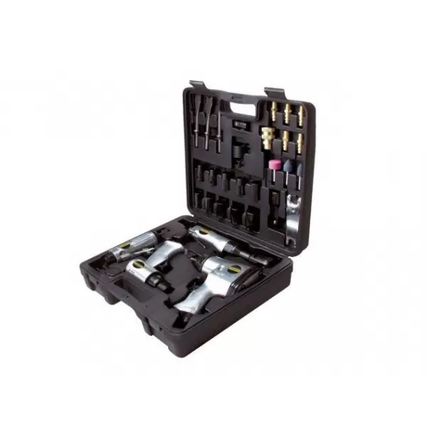 Sada pneu nářadí - 1/2" utahovák, ráčna, kladivo, přímá bruska Stanley 8221074STN