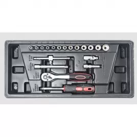 Sada hlavic šestihranných 1/4" 19 dílů STAVTOOL PWT105