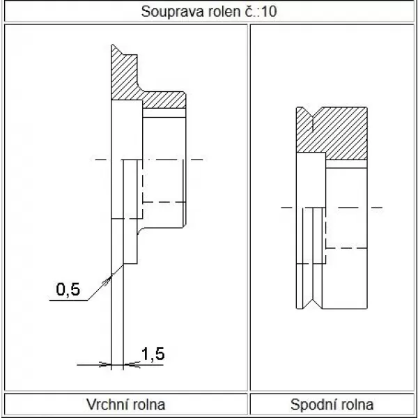 Souprava rolen č. 10 XBC 100/400 SEMET 14501100