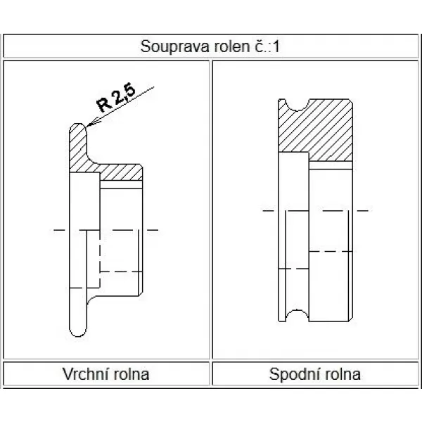 Souprava rolen č. 1 XB56/XBC56 SEMET 12501010