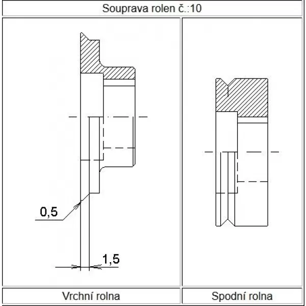 Souprava rolen č. 10 XB 50/180 SEMET 11501100