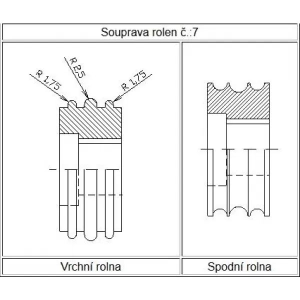 Souprava rolen č. 7 XB56/XBC56 SEMET 12501070