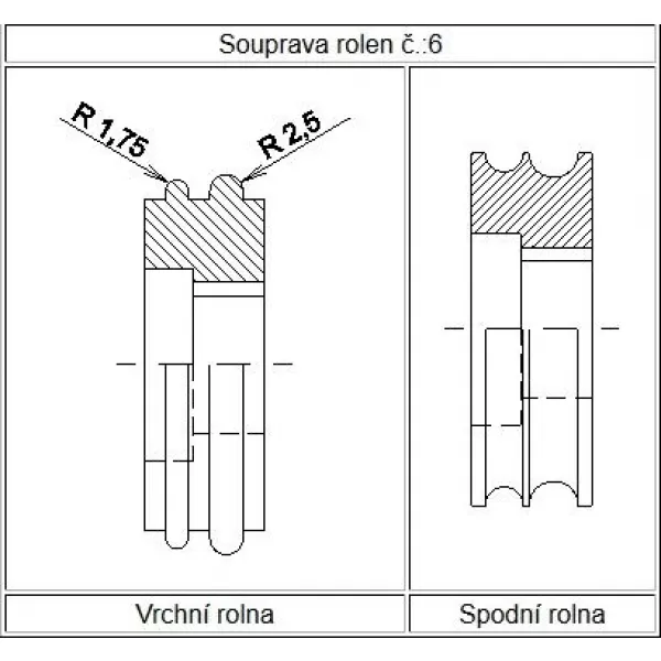 Souprava rolen č. 6 XB56/XBC56 SEMET 12501060