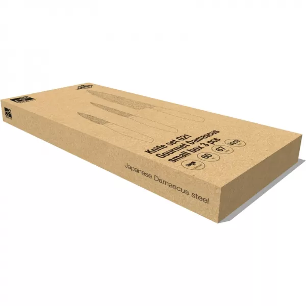 Sada nožů G21 Gourmet Damascus small box 3 ks, rukojeť zebrawood 6002231