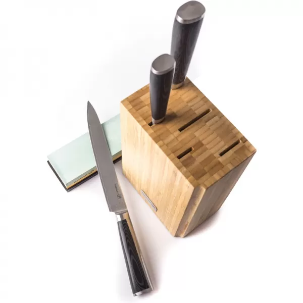 Sada nožů G21 Damascus Premium v bambusovém bloku, Box, 3 ks + brusný kámen 6002298