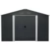 Zahradní domek kovový 3 x 3,7 m se sedlovou střechou antracit Riwall RMSA 12x10 Anthracite