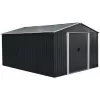 Zahradní domek kovový 3 x 3,7 m se sedlovou střechou antracit Riwall RMSA 12x10 Anthracite