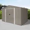 Zahradní domek kovový 3 x 2,4 m se sedlovou střechou hnědý Riwall RMSA 8x10