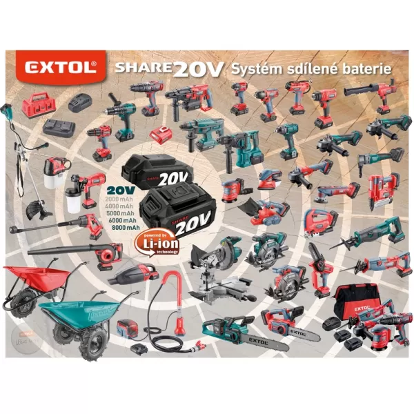 Aku strunová sekačka SHARE20V 1x2,0 Ah Extol Premium 8891900