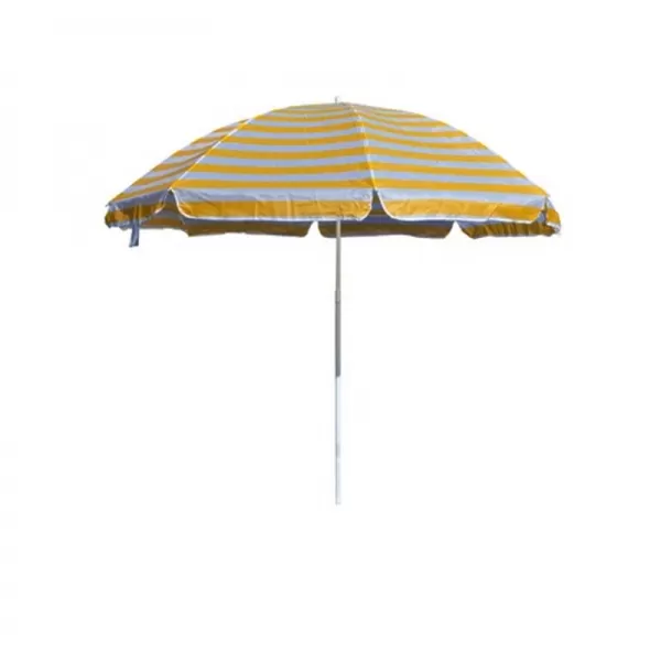 Slunečník plážový 230 cm HAPPY GREEN, žluté pruhy A09319