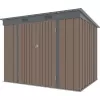 Zahradní domek kovový 2,4 x 1,8 m s pultovou střechou hnědý Riwall RMSP 6x8