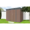 Zahradní domek kovový 2,4 x 1,8 m s pultovou střechou hnědý Riwall RMSP 6x8