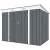 Zahradní domek kovový 2,4 x 1,8 m s pultovou střechou antracit Riwall RMSP 6x8