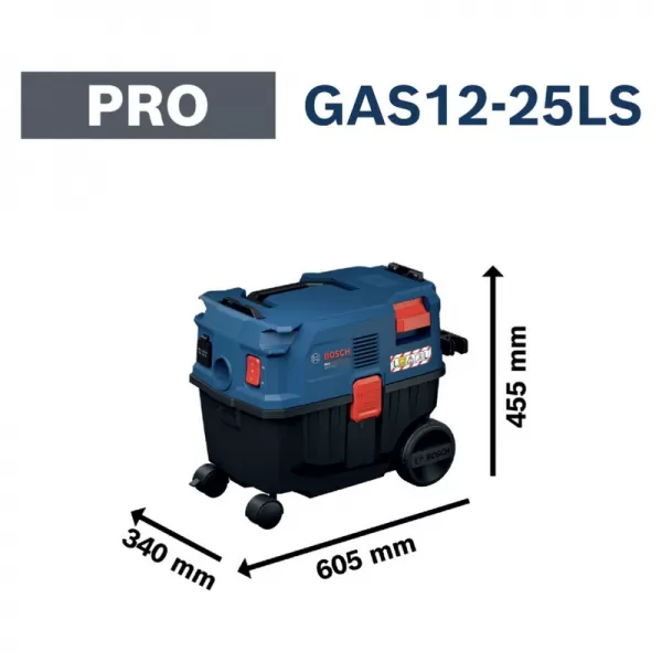 PRŮMYSLOVÝ VYSAVAČ GAS12-25LS Bosch Professional 06019S3100