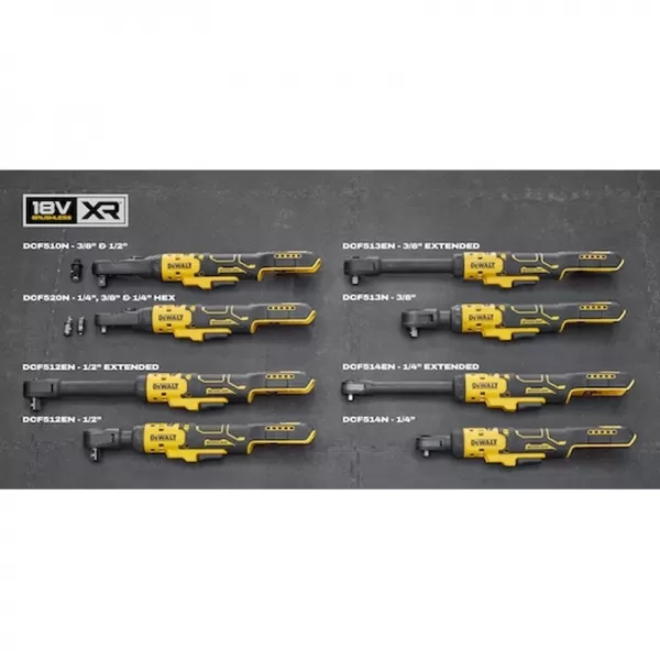 Aku ráčna 1/4“ 18V bez aku XR s bezuhlíkovým motorem DeWALT DCF514N